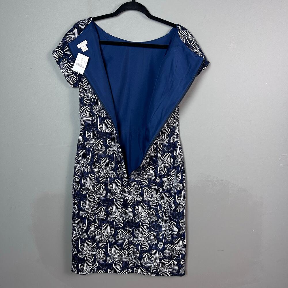 J.Crew dress large floral printed basket weave sheath NWT Hawaiian office cotton - Picture 10 of 11